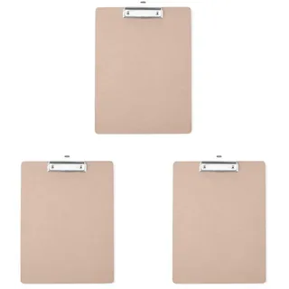 HENDI Klemmbrett, Clipboard, für Speisekarten oder Tageskarte, A4, mit Metallclip und Aufhängeose, 240x330mm, Holz (Packung mit 3)
