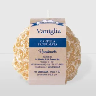 La Briantina Dekorative Duftkerze in Kugelform, Brenndauer 3,5 Stunden, Durchmesser 5,5 cm, Vanille, Duft Vanille