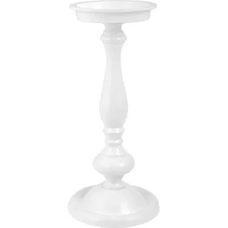 H&H Kerzenständer Metall, 11 - H25 cm, weiß