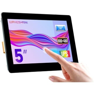 Waveshare 5inch Capacitive IPS Touch Display for Raspberry Pi with 800×480 Resolution DSI Interface Supports Pi 4B/3B+/3A+/3B/2B/B+/A+/CM3/3+