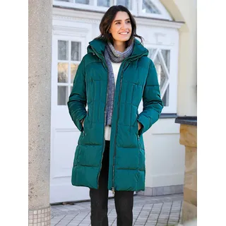 Steppmantel INSPIRATIONEN, Damen, Gr. 50, blau (petrol), 100% Polyester, Wattierung:100% Polyester, Mäntel Steppmantel