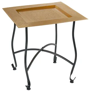 Serviertablett tablett Kerzentablett orientalisch schwarz gold Metall 42cm Deko