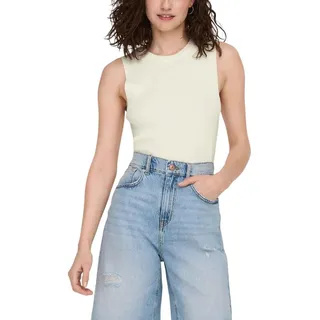 ONLY Damen Geripptes Cropped Top Kurzes T-Shirt Rundhals Oberteil Ärmellos ONLMAJLI