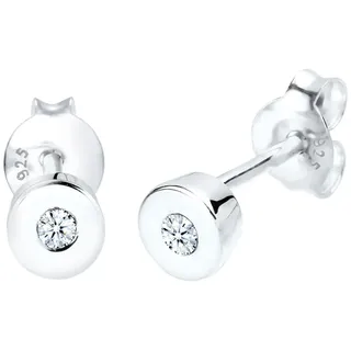 Elli DIAMONDS Ohrringe Damen Basic Klassiker mit Diamant (0.06 ct.) in 925 Sterling Silber