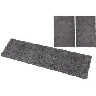 OTTO home "Shaggy 30" Höhe 30 mm 3 tlg. gewebt, 2- oder 3-teilig, Bettvorleger, Läufer-Set, Uni-Farben,