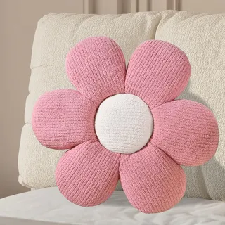 Bocguy Blumenkissen, 40CM Blumen Kissen Aesthetic, Deko Kissen Blumenform, Flower Pillow Plüsch Niedliches Sitzkissen für Sofa & Bett Kinderzimmer, Heimdekoration(Rosa)
