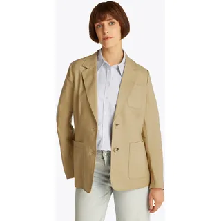 Tommy Hilfiger Kurzblazer »ESS LINEN REGULAR SB BLAZER« mit Metalllabel,kühlendes Premium Leinen, braun