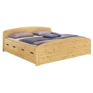 Funktionsbett Doppelbett 3 Bettkasten 180x200 Senioren Ehebett Massivholz Zubehör wählbar V-60.50-18ohne Zubehör - Naturbelassen