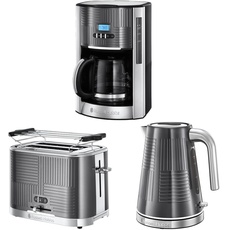 Russell Hobbs GeoSteel Frühstückset Toaster, Wasserkocher und Kaffeemaschine