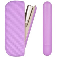 2-in-1 Set Schutzhülle Cover + Seitenabdeckung für IQOS ILUMA, Silikon Zubehör (Violett)