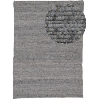 OTTO home Wollteppich »Passau Handwebteppich« rechteckig 10 mm Höhe Naturfaser, Wolle, handgewebter Wendeteppich, Schlafzimmer, Wohnzimmer, grau
