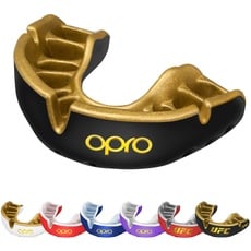 OPRO Gold Level Mundschutz für Erwachsene und Jugendliche, neues Anpassungswerkzeug für Boxen, Rugby, Hockey, Lacrosse (Schwarz, Jugend)