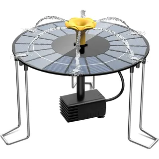AISITIN 4W Solarbrunnen für Draussen mit 1500 mAh Batterie und 3 Halterung | Solar Springbrunnen für Außen, um Spritzwasser zu verhindern Solar Teichpumpe Wasserpumpe für Garten, Vogel-Bad, Wasserspiel