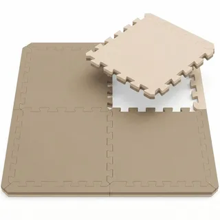 Eyepower Bodenschutzmatte 63x63x2 cm, Beige Braun, 4er Set