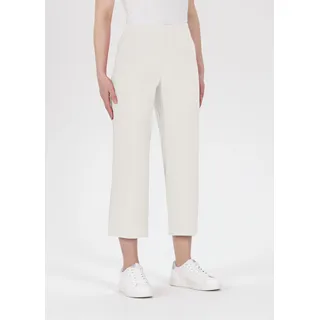 Culotte STEHMANN "Fenja2-658", Damen, Gr. 46, N-Gr, weiß (kalklight,1037), Stoff, Obermaterial: 65% Viskose, 30% Polyamid, 5% Elasthan, straight fit 7/8-Länge, Hosen Culotte, Sommerhose mit elastischem Bund und geradem Bein