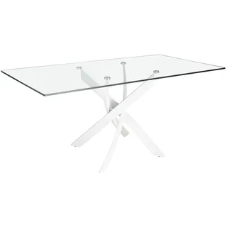 ac angel cerda Esstisch 150 x 75 x 95 cm transparent/weiß