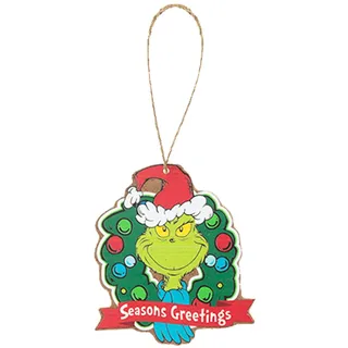 Grinch Weihnachtsbaumdekoration 8cm Holz Aufhängung Ornament Zeitgemäße Grüße