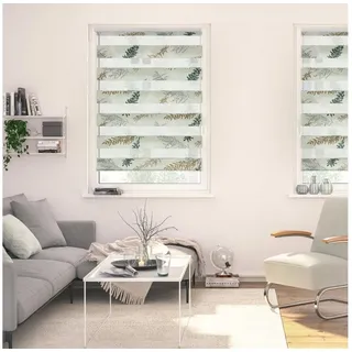 Duo Rollo / Doppelrollo Klemmfix 60 x 150 cm fir branches/grün