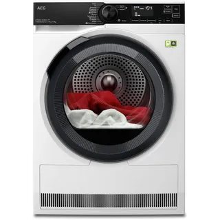 AEG WiFi Wärmepumpentrockner 9 kg, Serie 9000 AbsoluteCarePlus: Daunentrocknung, Punktgenaue Trocknung mit 3D-Scan Restfeuchteermittlung, Energiekl. B, Energiesparend, Trommelbeleuchtung, TR9W75790