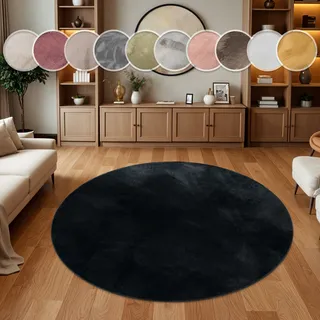 Paco Home »Kunstfell Soft 380« rund 14 mm Höhe Langflor, Kuschelteppich - besonders weich, Uni-Farben,