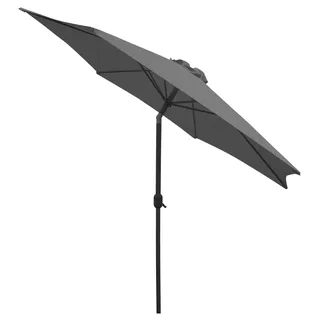 Linder Exclusiv Knick Sonnenschirm, Gartenschirm Ø 250 cm mit Kurbel Hellgrau - Transparent