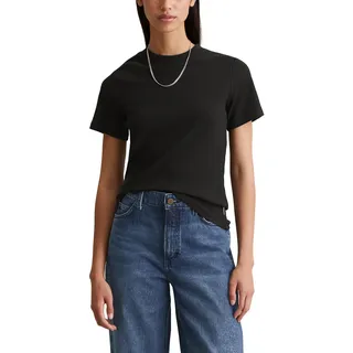 Marc O'Polo Denim Damen T-Shirt mit Stretch-Anteil Slim Fit, Schwarz (Black), XL