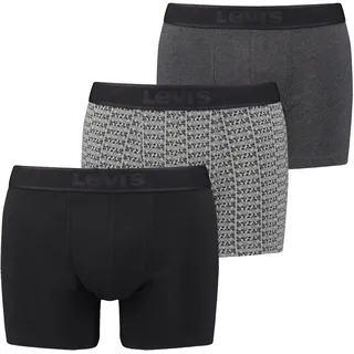 Levi's® Boxershorts, (Packung, 3er-Pack), mit breitem Logobund Levi's® black grey combo M