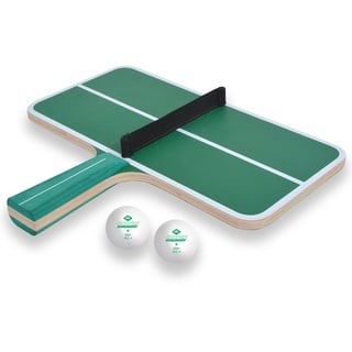 Donic Schildkröt Schildkröt Ping Pong Challenge Tischtennis-Set, 1 Schläger in Form Einer kleinen Tischtennisplatte, mit Netzgarnitur, 2 Bälle, Geschicklichkeitsspiel für Groß und Klein, 788459