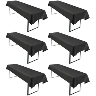 LYAFS 6 Stück Schwarz Wasserfester Gebürstetes Biertisch Tischdecke 250 x 100cm Biertischtuch Geeignet für Familienfeiern Parties Bankette Bierzeltfestivals und andere Anlässe