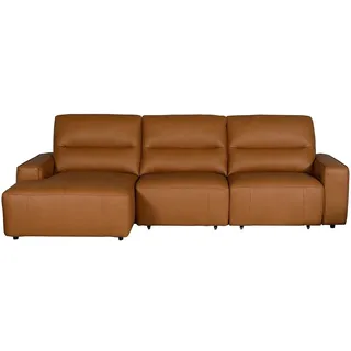 KAWOLA Big Sofa DORI Leder cognac Longchair links - Braun