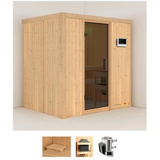 Bild von Sauna »Finja«, (Set), 3,6-kW-Plug & Play Ofen mit externer Steuerung beige