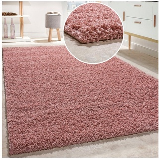 Paco Home Teppich »Twister 500«, rechteckig, 44 mm Höhe, Uni Hochflor Shaggy mit hoher Fadendichte pink 160x220 cm -