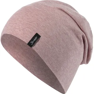 Sterntaler OCS Beanie Melange – Mädchen Baby Mütze aus Melange-Singlejersey (Bio) – weiche Kopfbedeckung mit zwei Tragevarianten – lässige Übergangsmütze für Babys & Kinder – samtrosa, Gr. 49