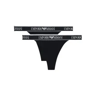 Emporio Armani für Damen. EW000405_AF15345 2er Set Tangas Iconic Logoband schwarz (XL), Heimtextilien, Baumwolle