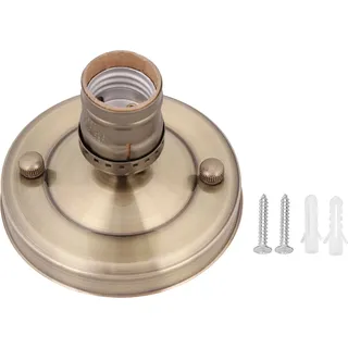 E26/E27 Vintage Industrie Decken-/Wandleuchte Sockelhalter Hängelampe Lampenfassung Bronze - Gold, Silber, Schwarz, Bronze