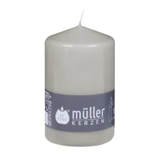 Müller Kerzen Stumpenkerze, schiefer, Hochwertige Stumpenkerze mit gleichmäßigem Abbrand, 1 Packung = 6 Stück, (Ø x H): 70 x 110 mm