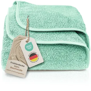 LAYNENBURG Premium Frotteedecke 150x200 cm - 100% Baumwolle - dünne & leichte Sommerdecke - Baumwolldecke als Sofa-Decke & Bettdecke - Frottierdecke & kühlende Sofa-Decke (türkis)