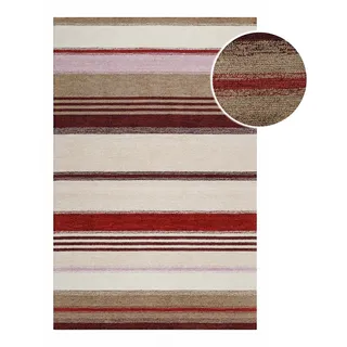 Wecon home Teppich »Petrol« rechteckig 7 mm Höhe handgefertigt, pflegeleicht, gestreift, Wohnzimmer, Schlafzimmer, bunt