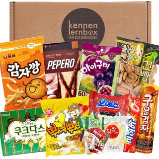 Süßigkeiten Box aus Korea | Kennenlernbox mit 14 beliebten Süßigkeiten aus KOREA | Geschenkidee für Weihnachten und Geburtstage
