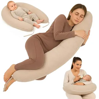 Totsy Baby Stillkissen 190 cm Schwangerschaftskissen Beige