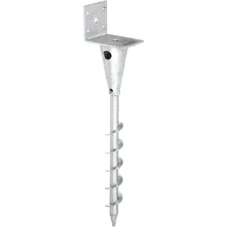 GAH Alberts L-Pfostenträger für Vierkantholzpfosten 9,5 x 47 cm Silber/Stahl