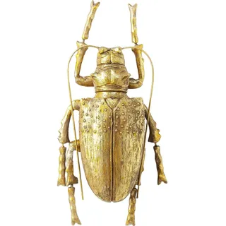 Kare Design Longicorn Beetle Wandschmuck, Gold, Wohnraumdeko, Wanddekoration, Accessoires, Wohnzimmer, Wandobjekt, Wanddeko, 7x15x27 cm (H/B/T)