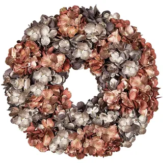 60cm Künstlich Hortensien Weihnachtskranz Deko Türkranz Kunstkranz Künstlich Türkranz für Weihnachten Künstlicher Adventskranz für Haustür, Hauswandbehang oder Weihnachtsdekoration, Winterschmuck