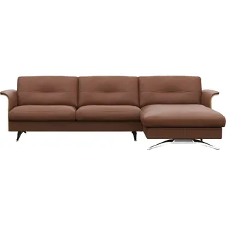 FLEXLUX Ecksofa »Glow bequem und komfortabel durch hochwertigen Sitzaufbau, L-Form« Modernes skandinavisches Design, braun