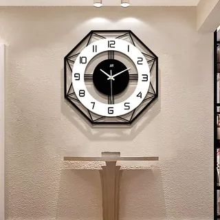JUJUDA Große Wanduhren für Wohnzimmer-Dekor, Moderne, leise Wanduhr für Zuhause, Haus, Küche, Schlafzimmer, dekorative große Wanduhr, Nicht tickend, batteriebetrieben, Quarz für Badezimmer, Außen,