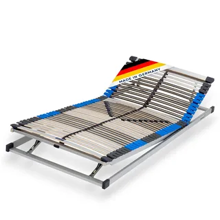 CubeSleep 7-Zonen Lattenrost Pure KF 44 Federleisten 100x200cm | Kopf- und Fußteil verstellbar | fertig montiert | 9-fache Härteregulierung | Made In Germany | GS Zertifiziert (100 x 200 cm)