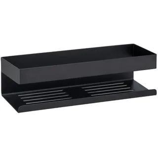 Wenko Wandablage Genova Black, Befestigen ohne Bohren, 30 x 8 x 10,5 cm, Schwarz