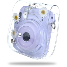 Rieibi Tasche für Fuji Mini 12, Hülle Tasche für Fujifilm Mini 12/ Mini11/ Mini 9/ Mini 40 Sofortbildkamera, Transparent Hart PVC Kameratasche Schutzhülle