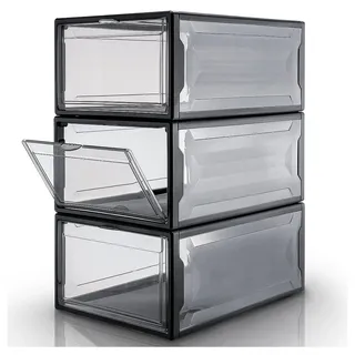 Yorbay Schuhbox 37 x 26 x 16 cm 3-tlg. schwarz