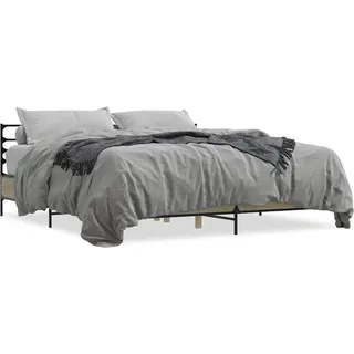 vidaXL Bettgestell Sonoma-Eiche 180x200 cm Holzwerkstoff und Metall - Braun